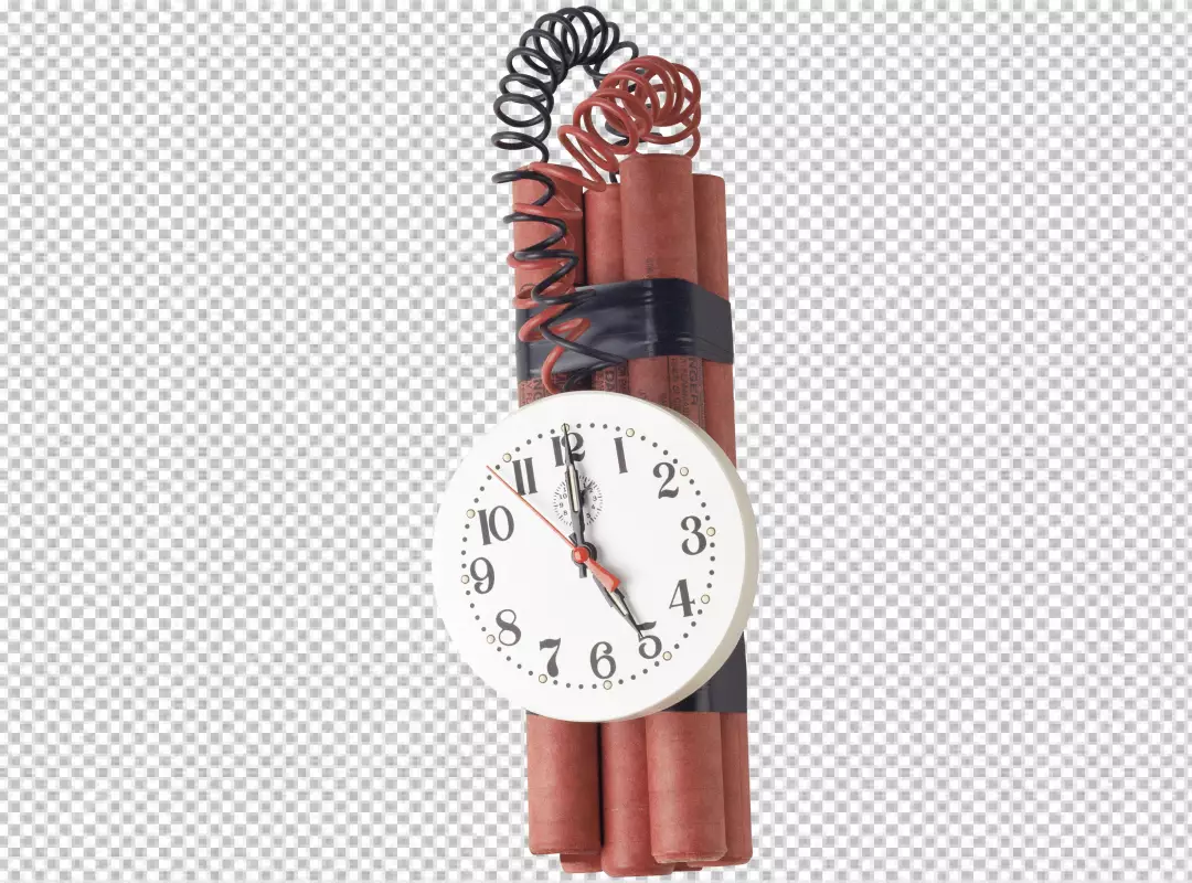 Free Premium PNG Tnt time bomb with alarm clock detonator, isolated on transparent background 