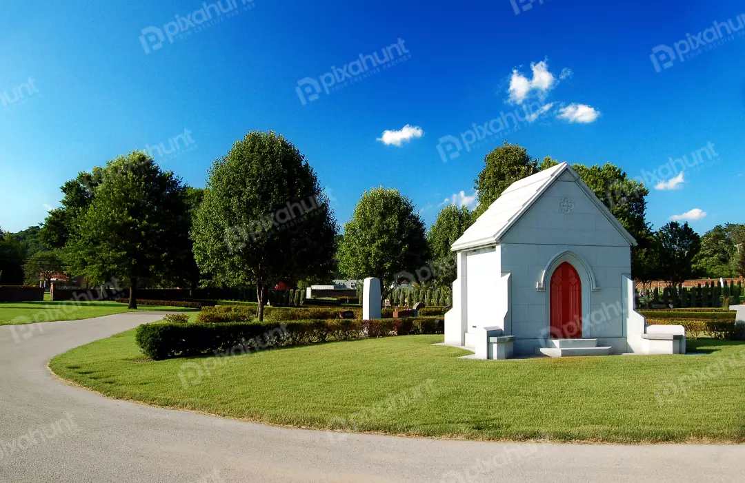 Free Premium Stock Photos Traditional American white church in the fall