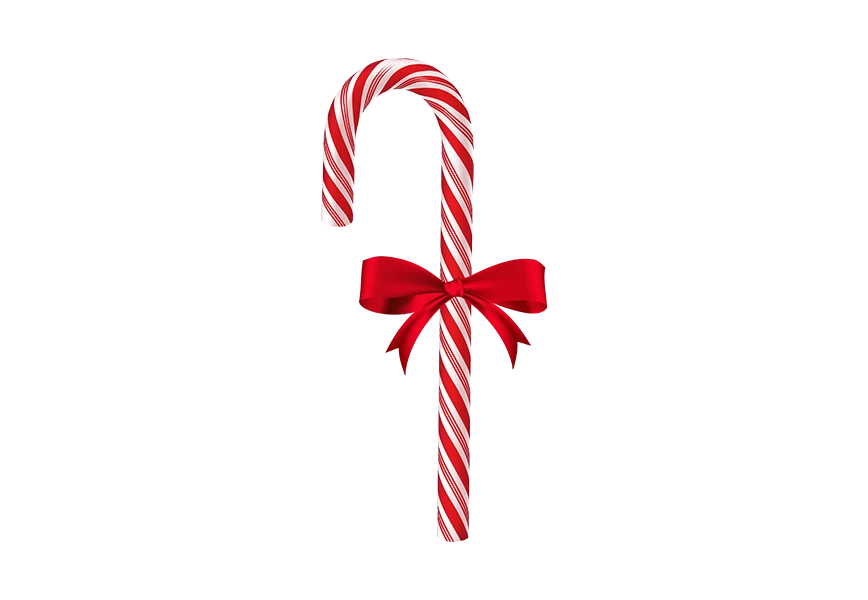 Free Premium PNG Traditional Christmas candy with bow on transparent background