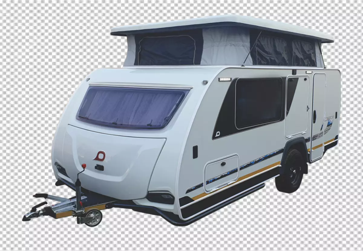 Free Premium PNG Travel trailer camping in transparent background 