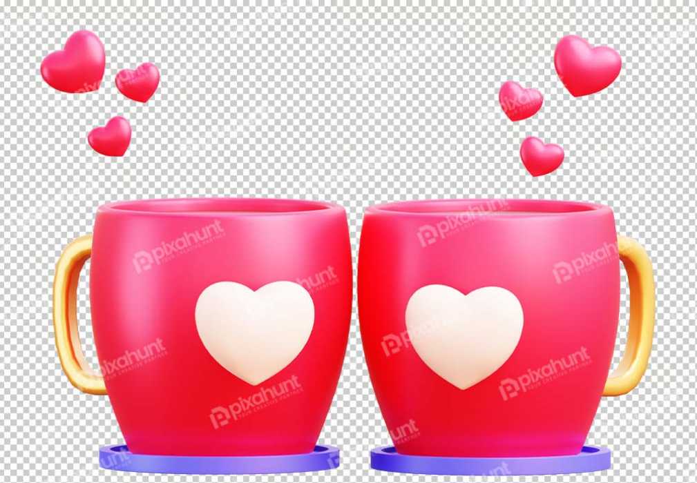 Free Premium PNG Twin cup | Two Cup 3D Illustration
