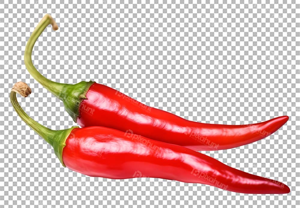 Free Premium PNG Two red chilies Falling down | two chili peppers