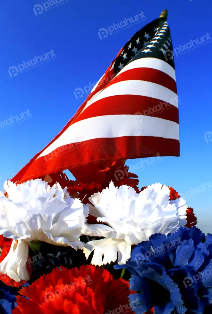 Free Premium Stock Photos USA pride | American flag against blue sky. See more flags in my portfolio.