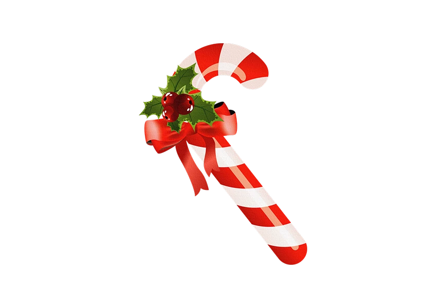 Free Premium PNG Vector christmas candy cane with red bow isolated on transparent  background