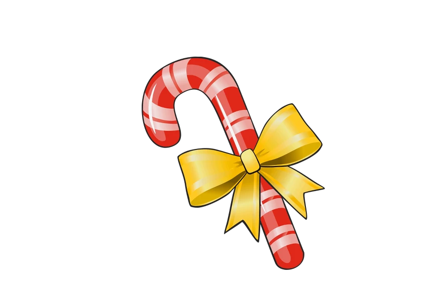 Free Premium PNG Vector striped red and white christmas candy cane close up top view isolated on transparent  background