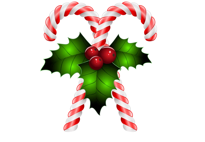 Free Premium PNG Vector striped red and white christmas candy cane close up top view isolated png