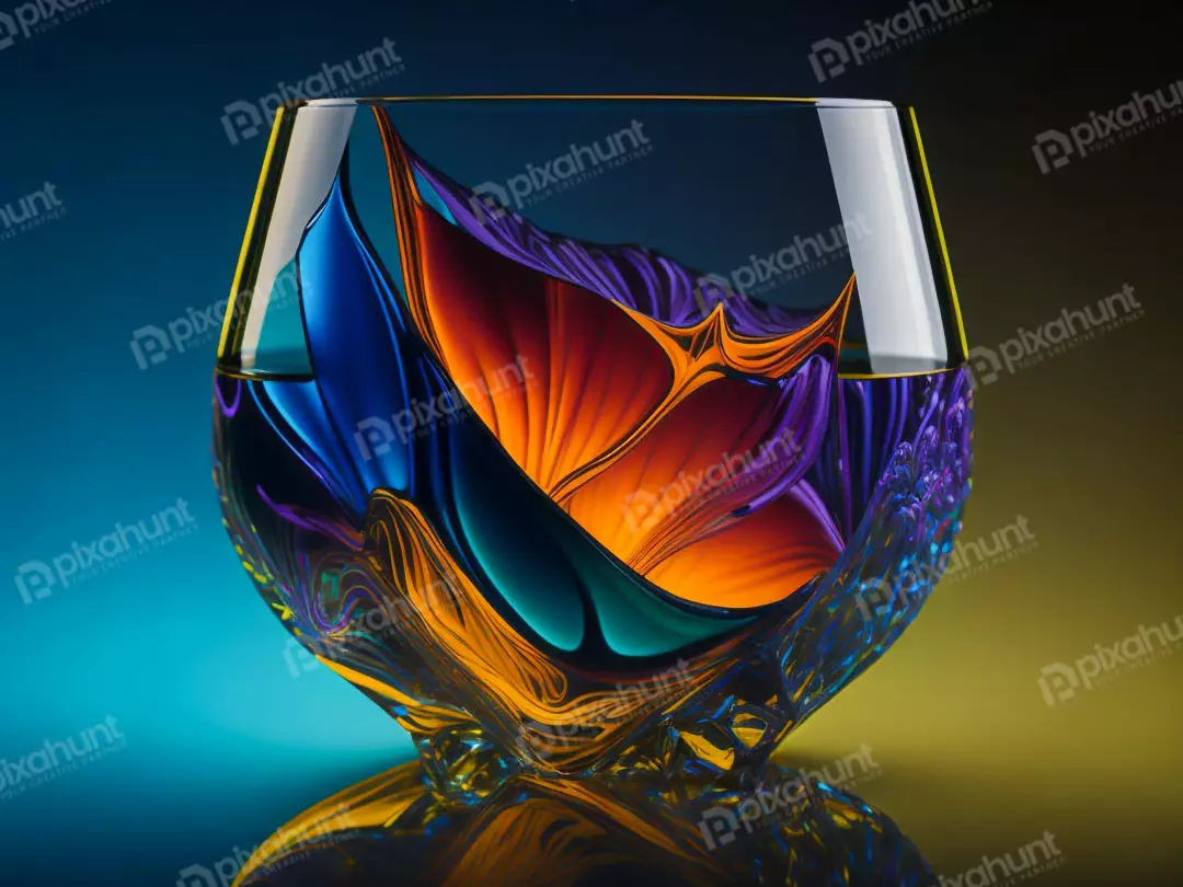 Free Premium Stock Photos Vibrant Colorful Glass Captivating Transparency and Radiant Reflections