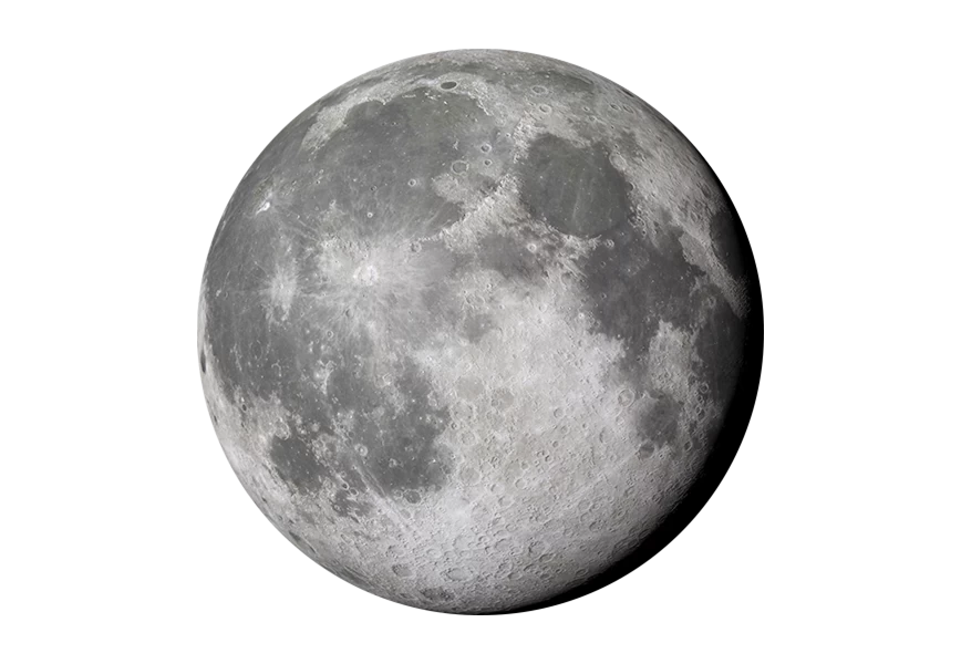 Free Premium PNG View of Full Big Super Moon from Space on a transparent Background