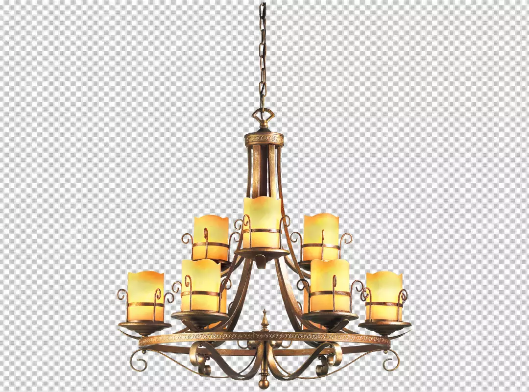 Free Premium PNG Vintage chandelier beautiful color and beautiful transparent background 