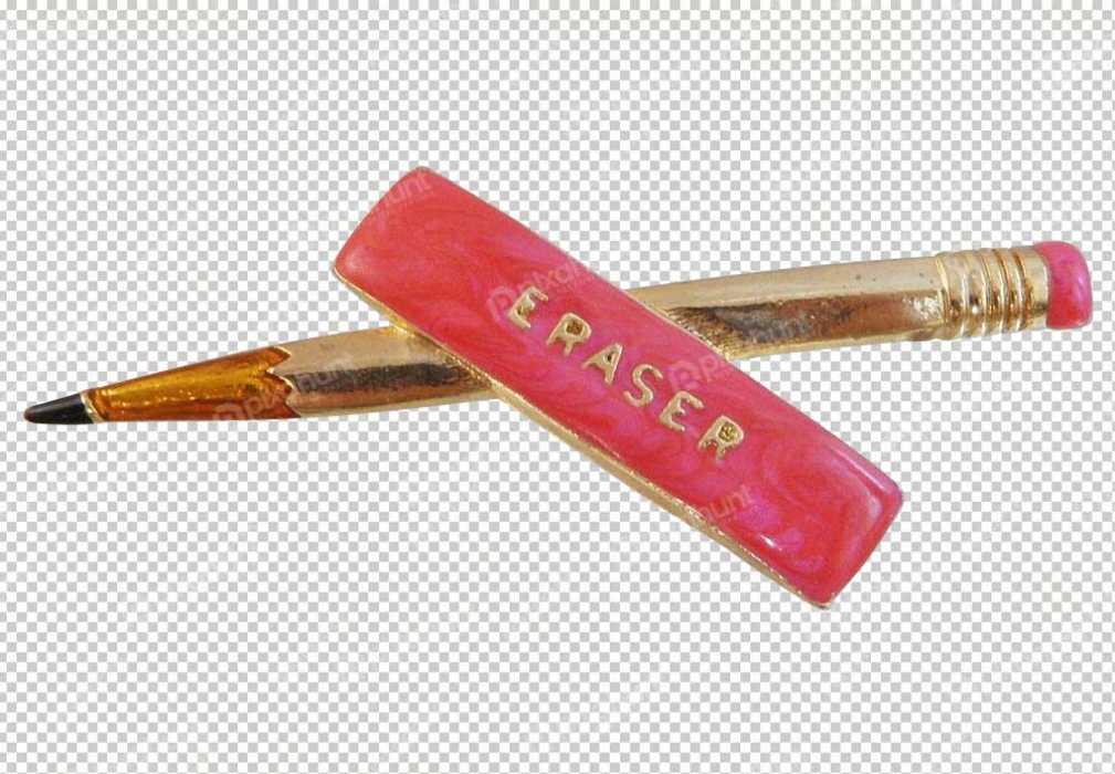 Free Premium PNG Vintage Pencil And Eraser Brooch Is Just Fabulous
