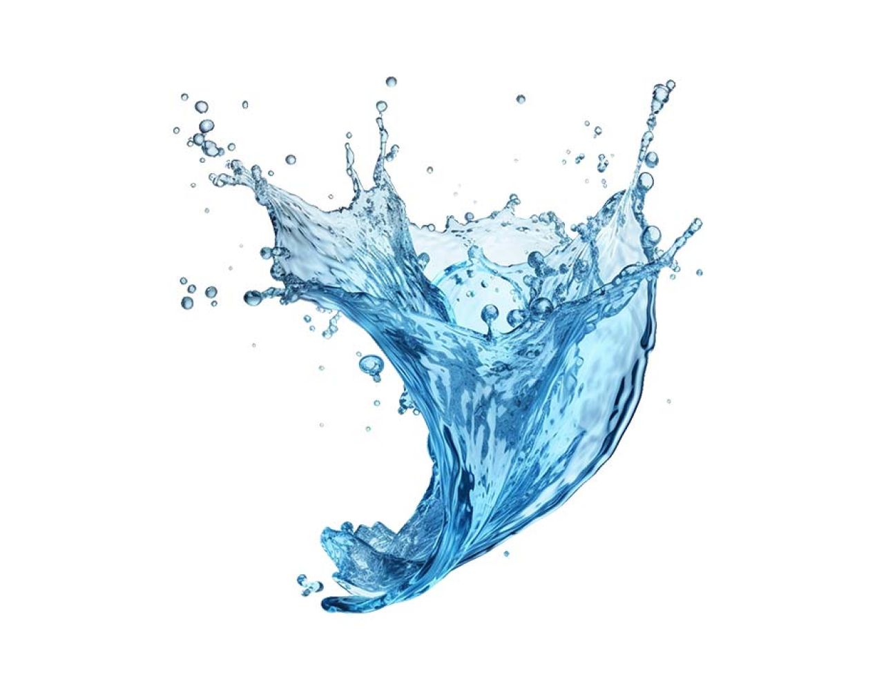 Free Premium PNG Water splash with swirl and flying drops