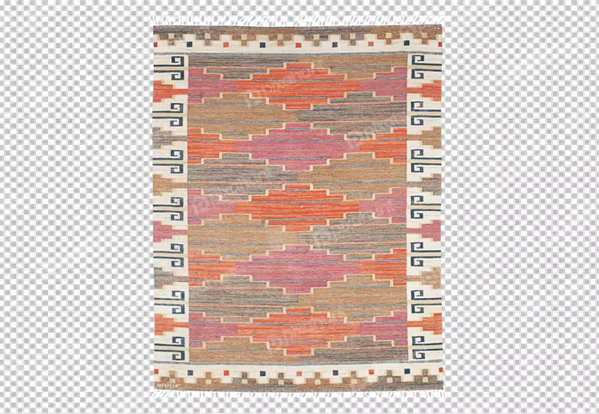 Free Premium PNG Watercolor of Syrian Umayyad Rug Architectural Design Geometric Pattern Re Clipart carpet transparent background 