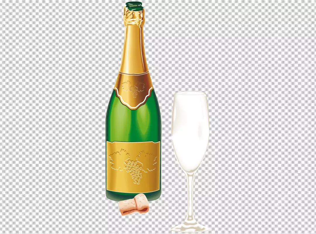 Free Premium PNG White Champagne Bottle on png Background
