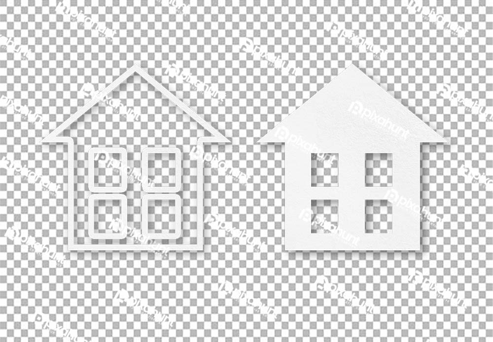 Free Premium PNG White paper cut house shapes apart on transparent background