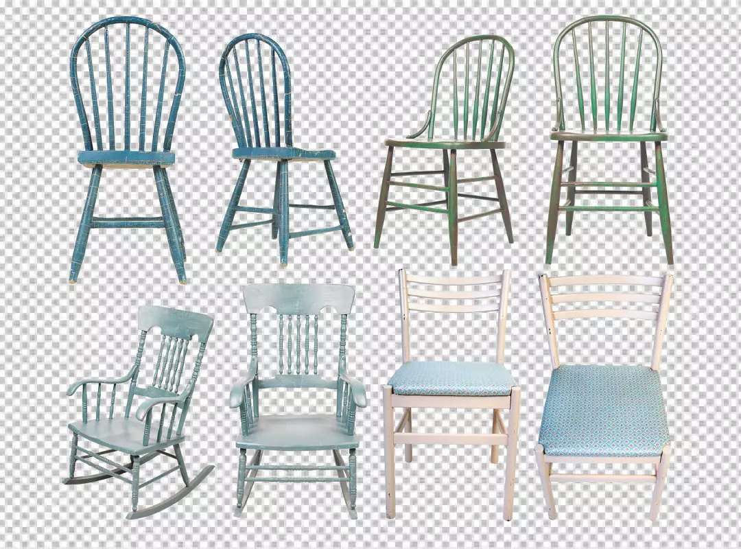 Free Premium PNG Wooden Chair Set Collection isolated on transparent background