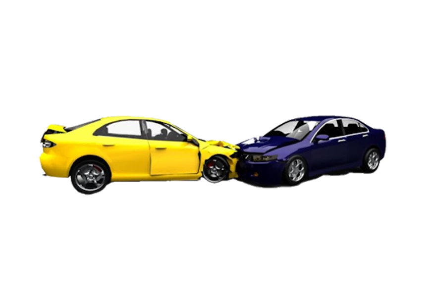 Free Premium PNG Yellow and blue color car crash front side