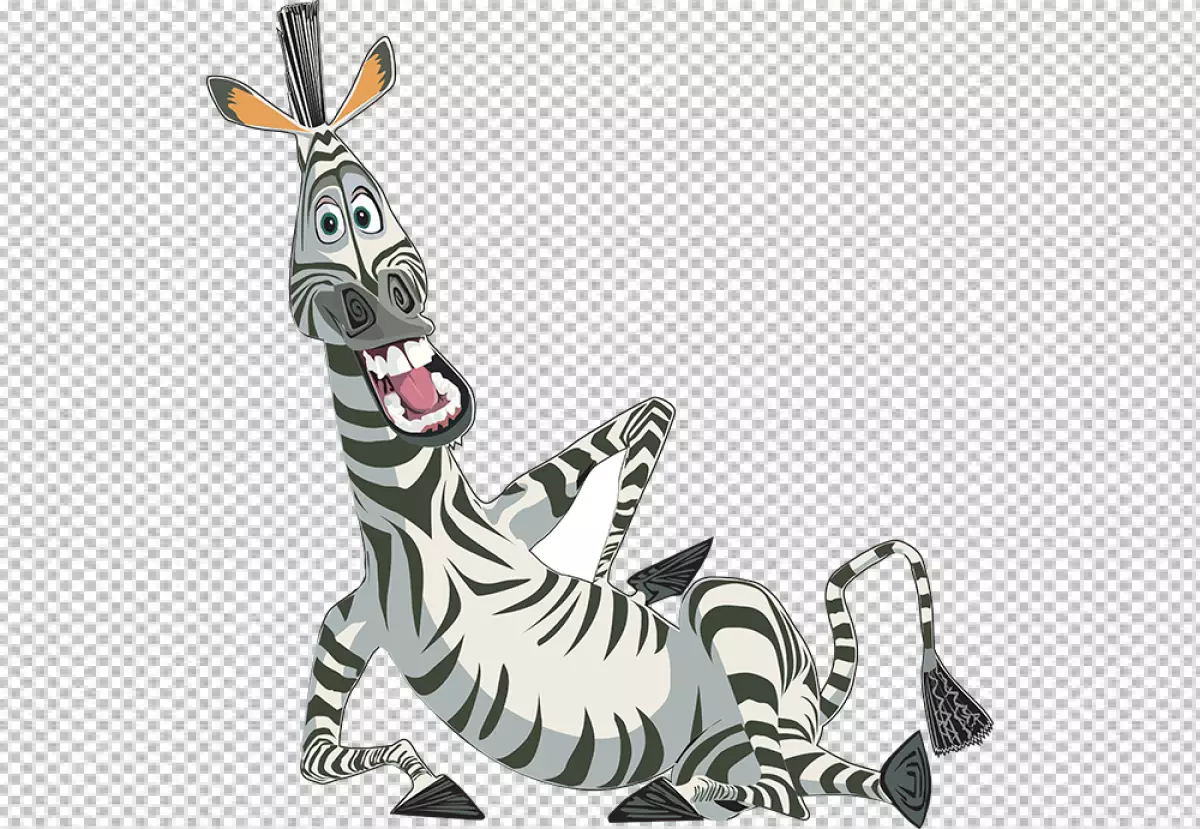 Free Premium PNG zebra is in a relaxed position