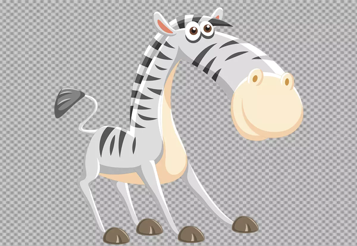 Free Premium PNG Zebra is standing on all fours, facing the viewer at a slight angle