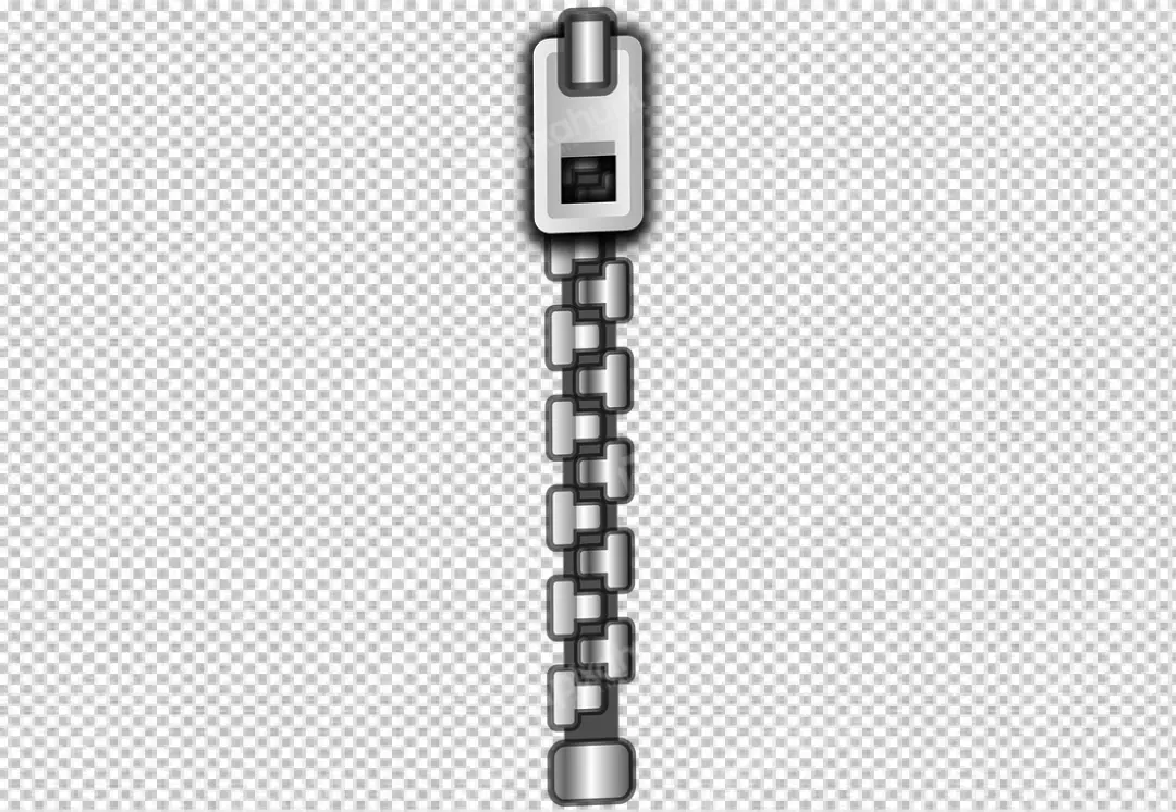 Free Premium PNG Zipper is closed and the teeth are interlocked with positioned vertically with the pull tab at the top