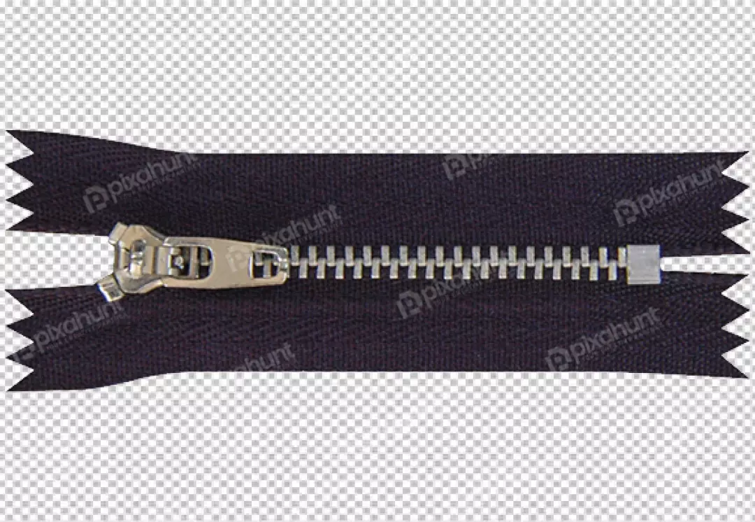 Free Premium PNG Zipper is made of metal and has a silver color