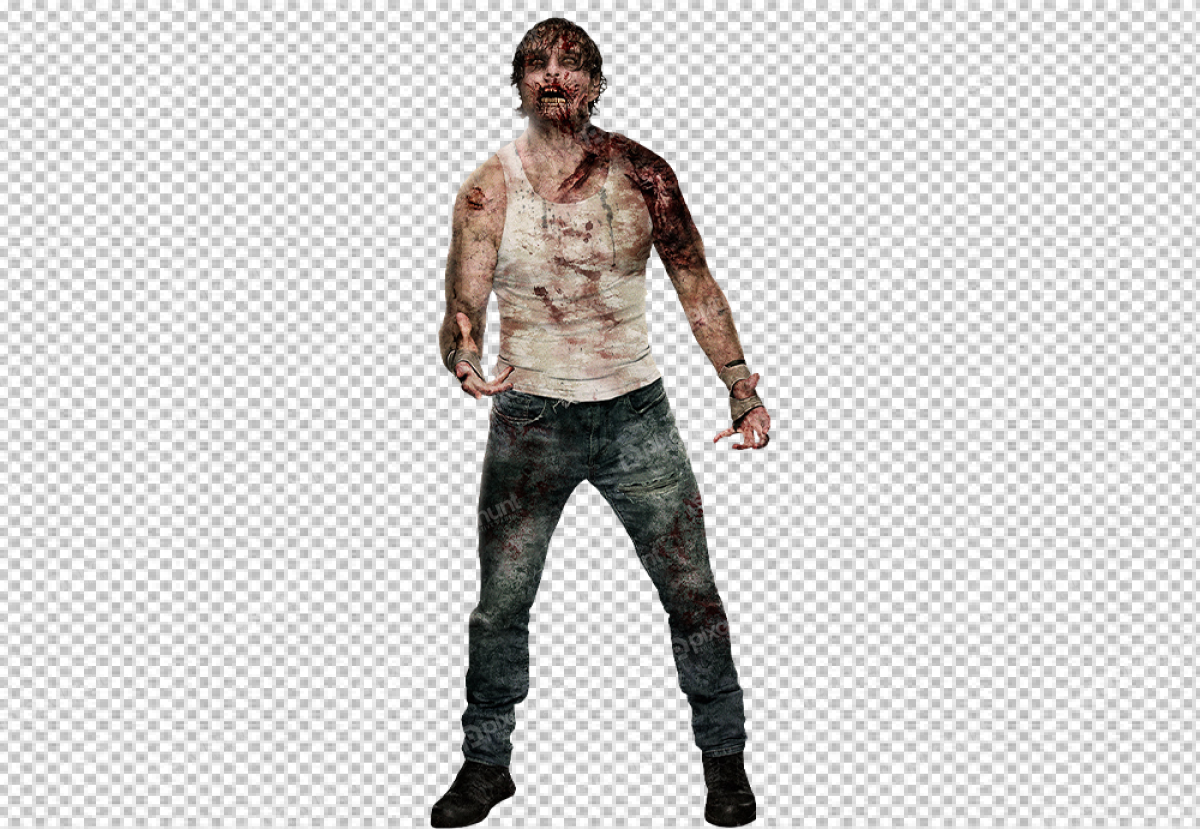 Free Premium PNG Zombie eyes are wide and staring