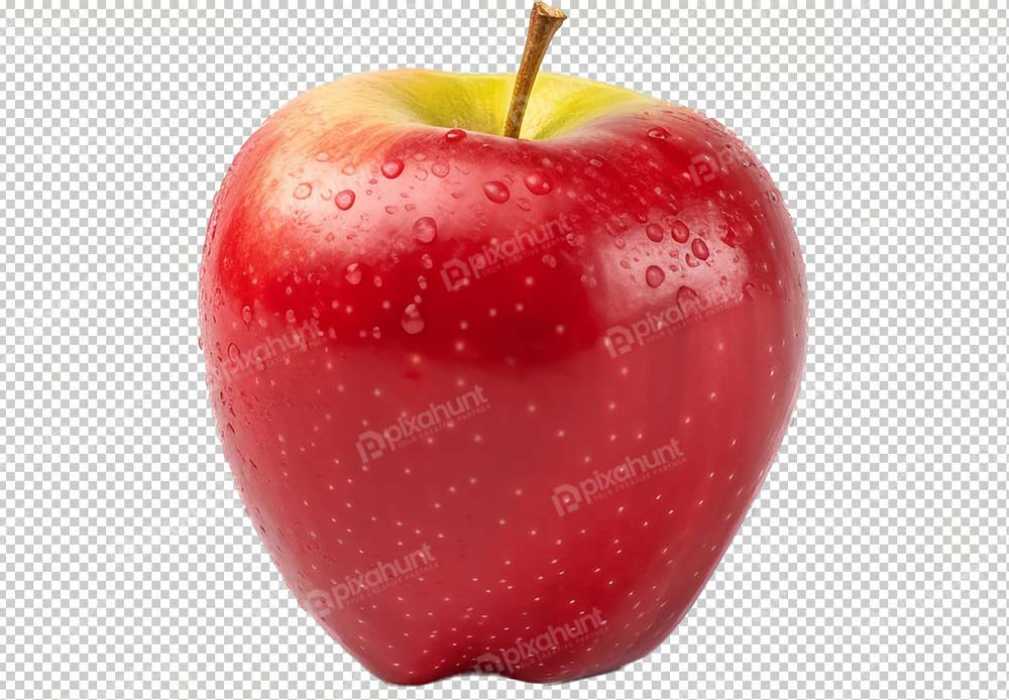 Free Premium PNG The light green and dark red apple looks very beautiful