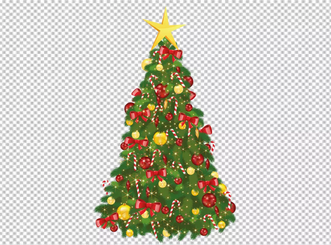 Free Premium PNG A christmas tree with a star on it PNG