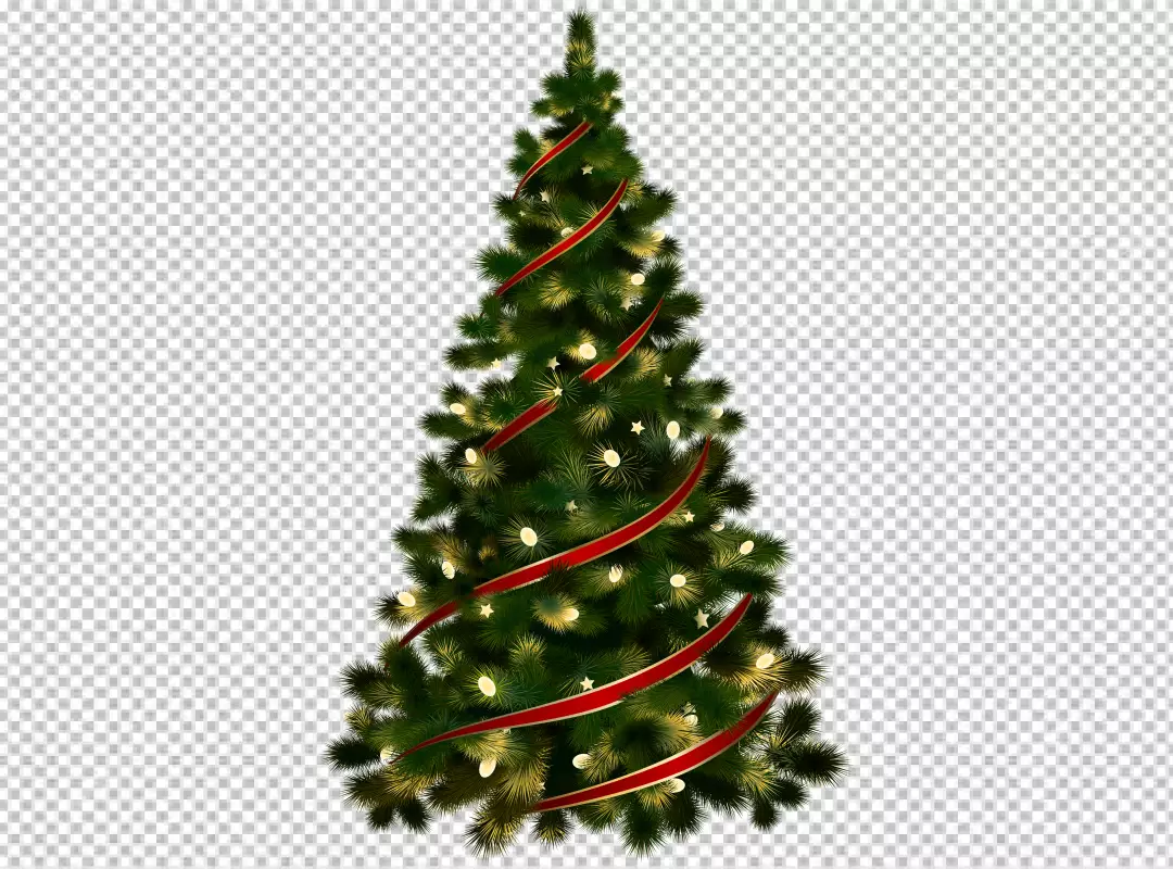 Free Premium PNG Christmas Tree with Colorful Ornaments Isolated on transparent