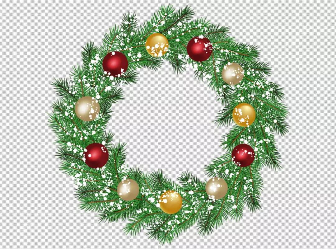 Free Premium PNG Flat design christmas wreath png bg