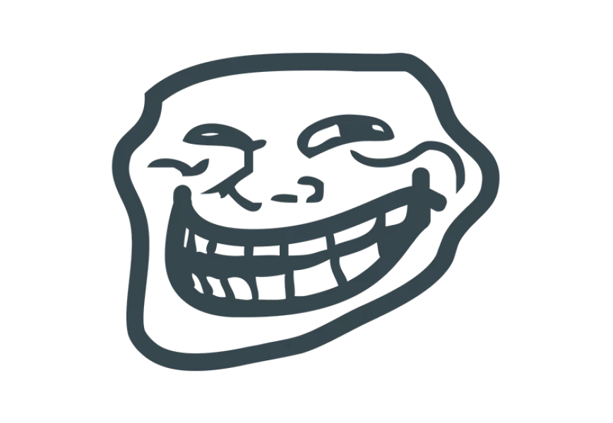 Free Premium PNG Artwork Trollface Internet Troll Rage Comic Internet Meme, Frustrated Troll Face