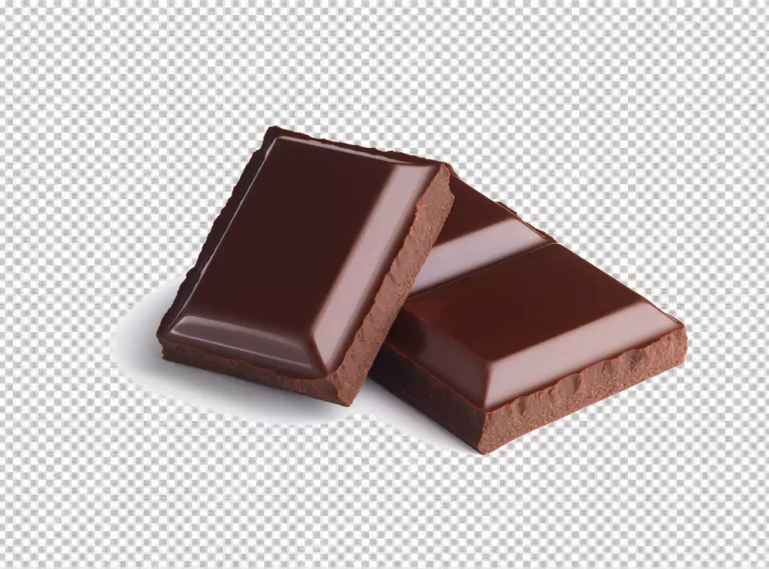 Free Premium PNG Delicious dark chocolate pieces are isolated on a transparent background PNG