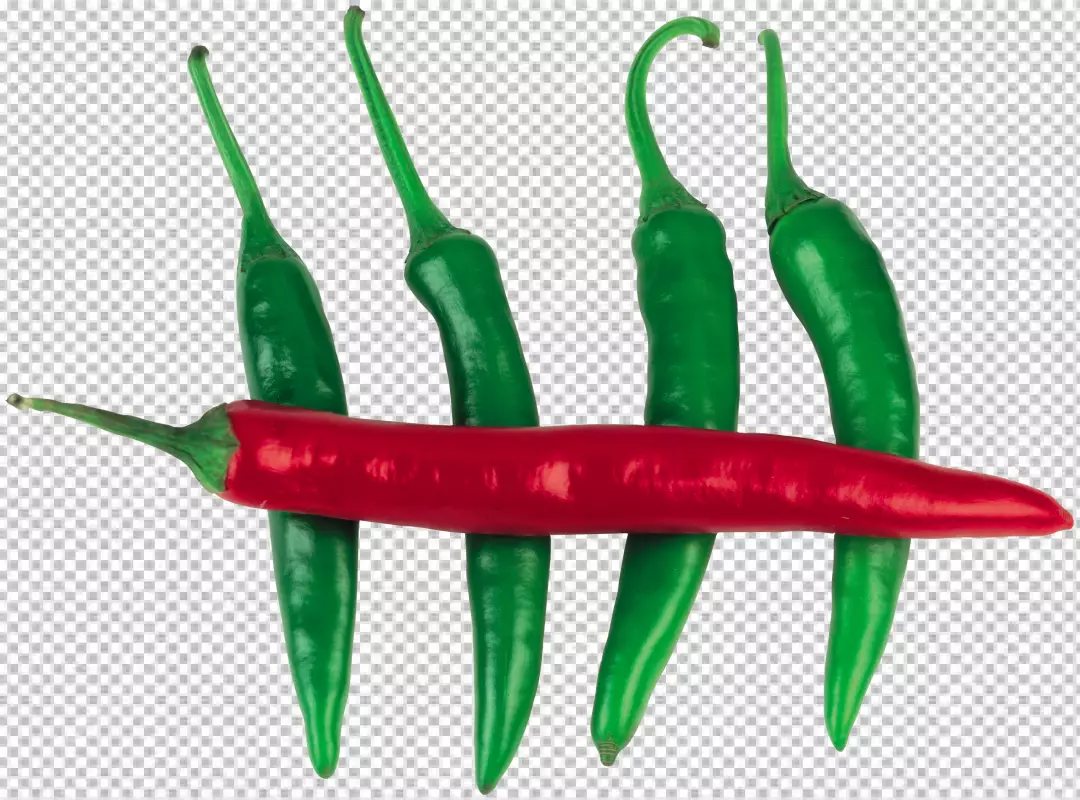 Free Premium PNG A red pepper with a green stem and a picture of a pepper transparent background 