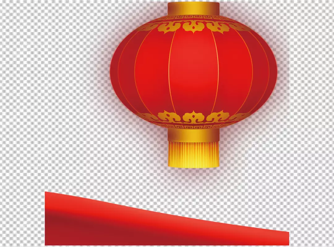 Free Premium PNG chinese lantern of circular shape realistic composition with flattened festive transparent background 