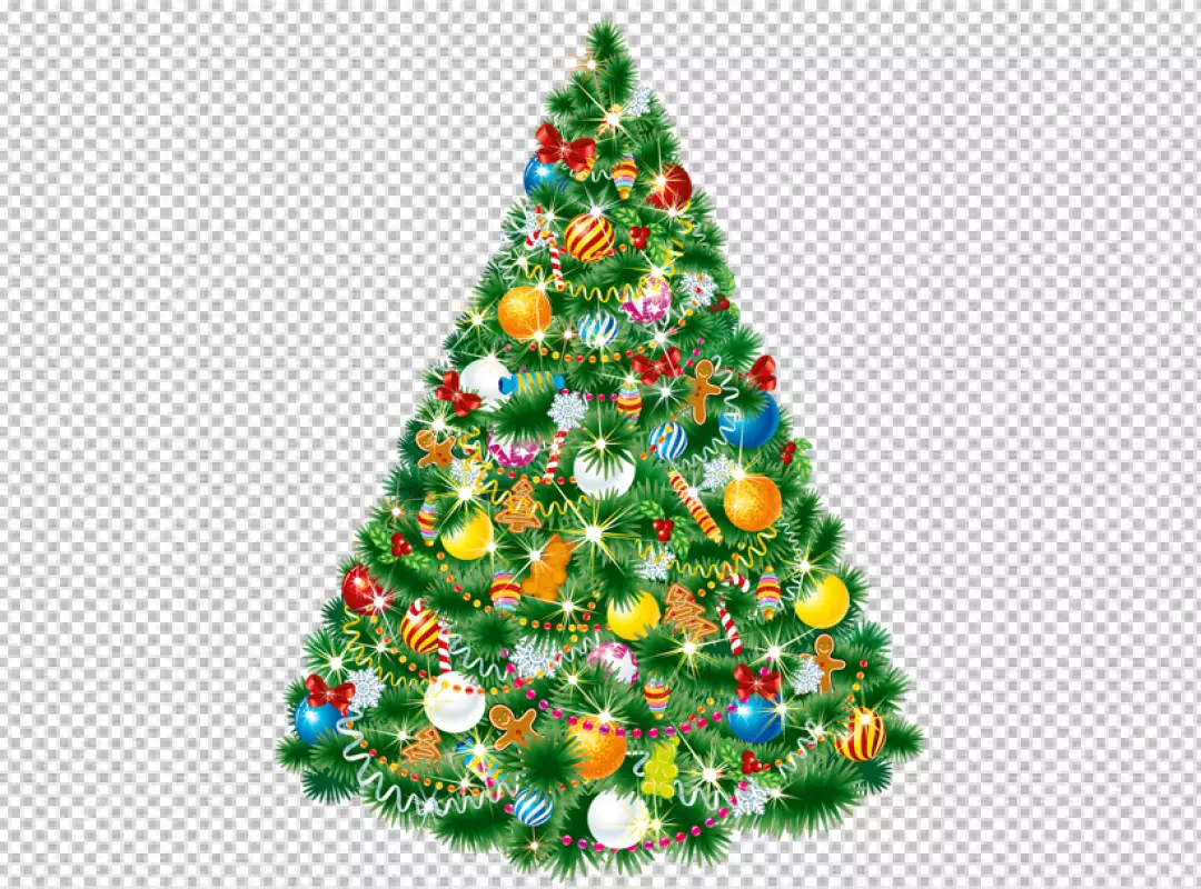 Free Premium PNG Beautiful decorated christmas tree PNG BG