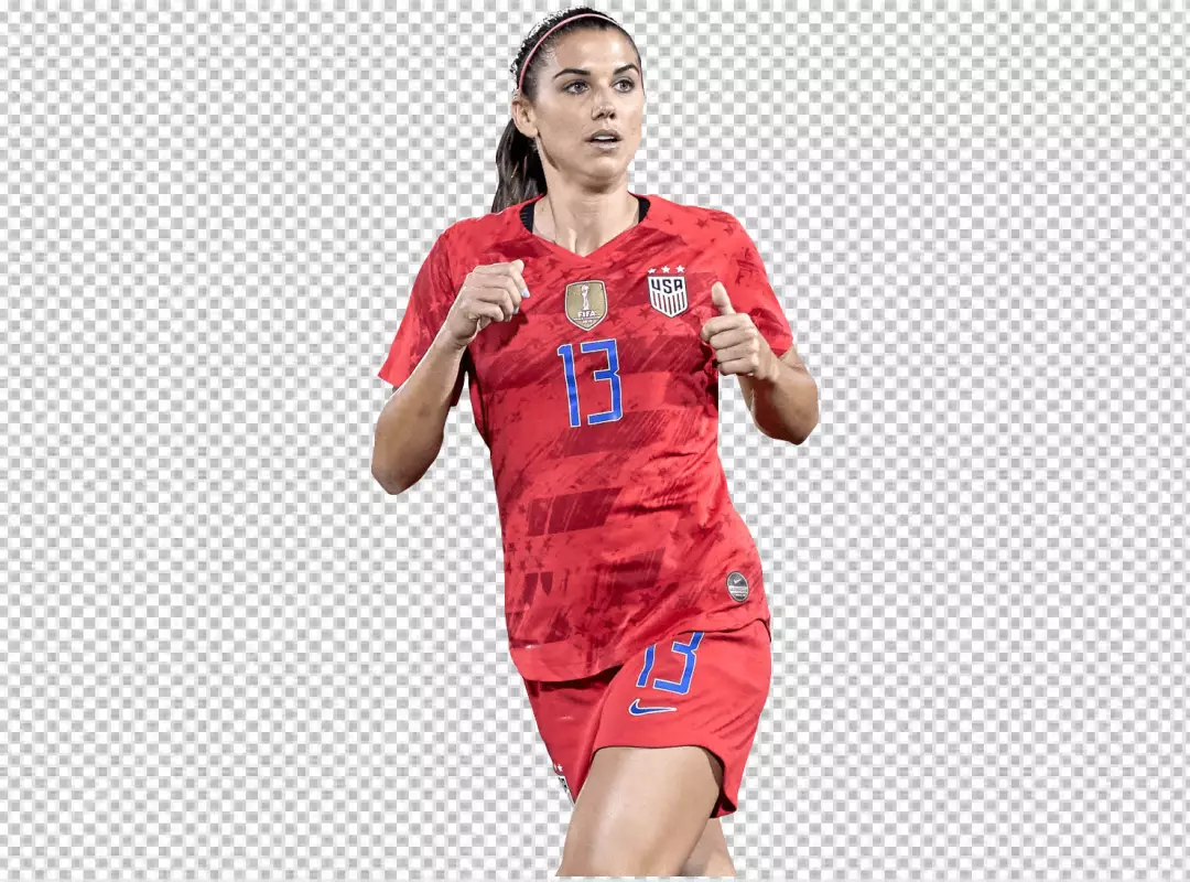 Free Premium PNG USA Women Football Player Alex Morgan showing her movement