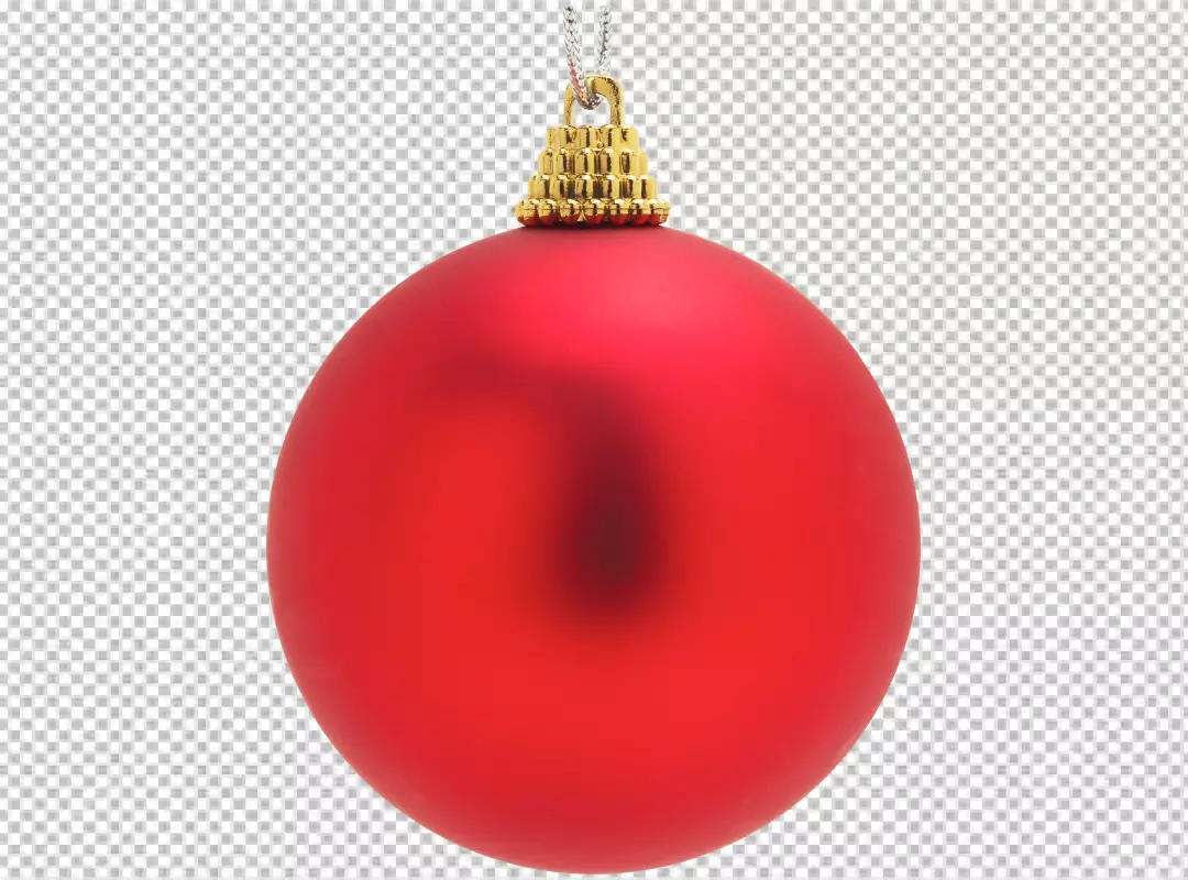 Free Premium PNG A red and a white Christmas balls hanging in isolation on a transparent background PNG