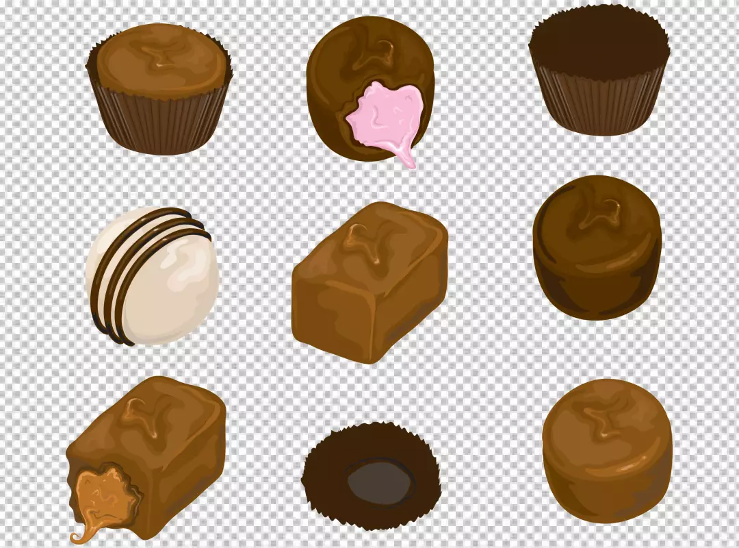 Free Premium PNG dark chocolate pieces are isolated o PNG