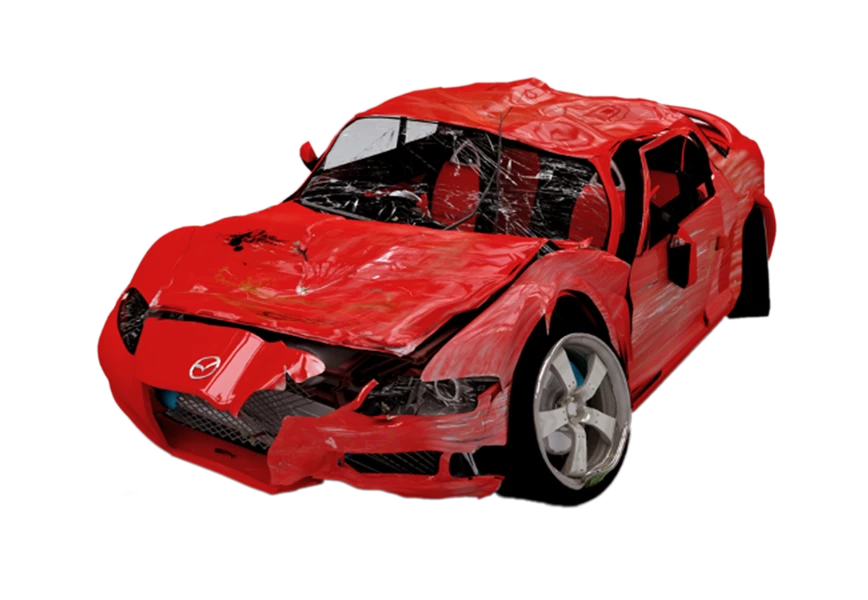 Free Premium PNG car fully damage 