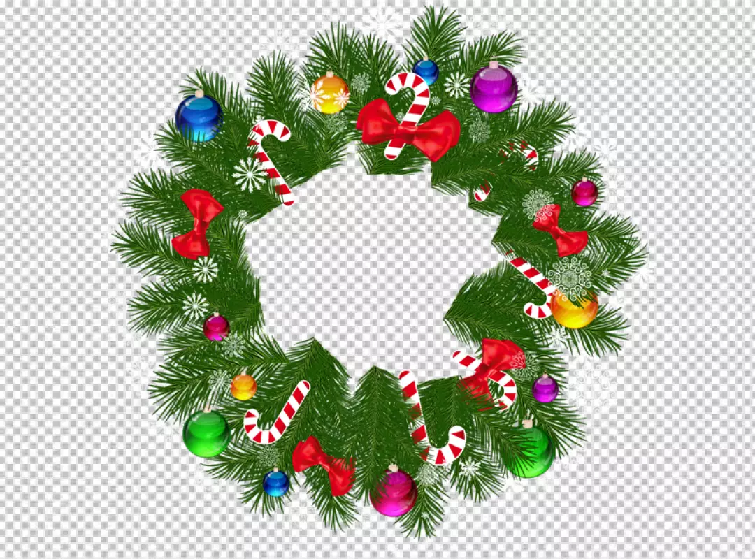 Free Premium PNG A wreath with a red berries on transparent background 