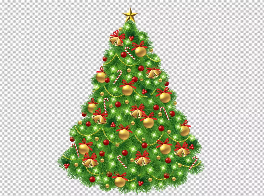 Free Premium PNG Beautiful decorated christmas tree PNG