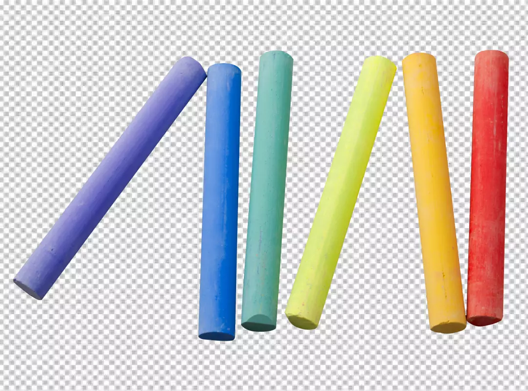 Free Premium PNG Five color chalk | transparent background 