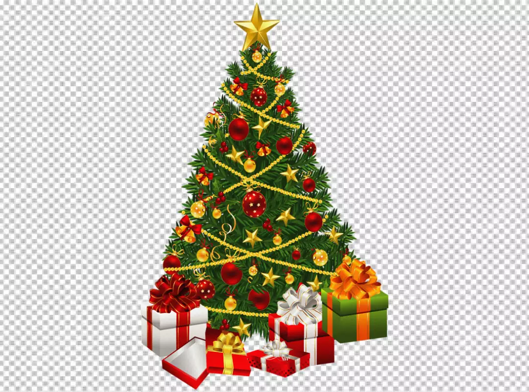 Free Premium PNG Decorated christmas tree in watercolor