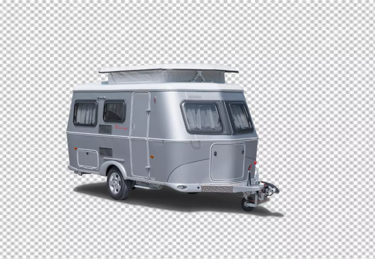 Free Premium PNG Camper van chrome color and top side extend van . transparent background 