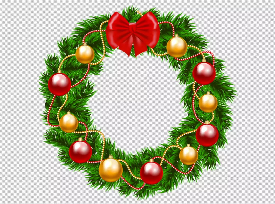 Free Premium PNG Flat design christmas wreath