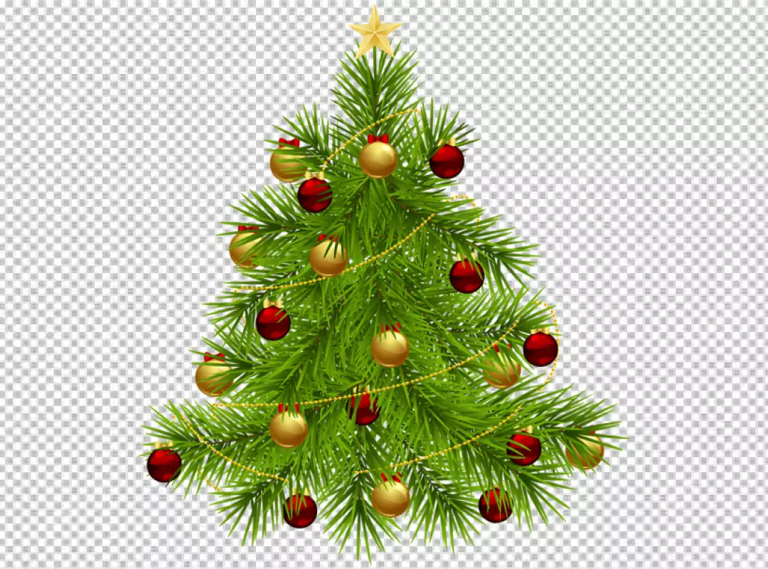 Free Premium PNG Christmas tree with balls and snow