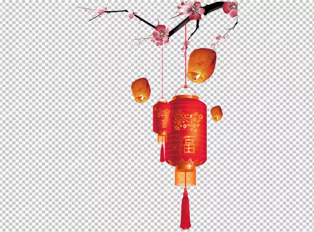 Free Premium PNG China red lantern decorative