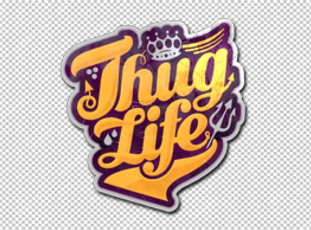 Free Premium PNG Thug Life Logo Sticker