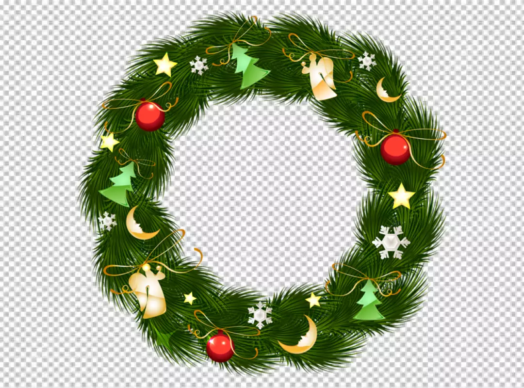 Free Premium PNG A wreath with a red berries on it is shown on a transparent background