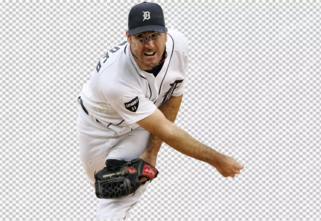 Free Premium PNG Justin Verlander just bowled