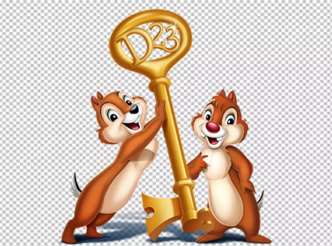 Free Premium PNG Cartoon character hold a golden key on transparent background 